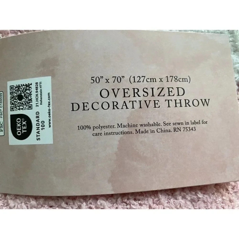Cupcakes And Cashmere Christmas Snowman Pink Blanket‎ Throw Soft 50X70” NEW